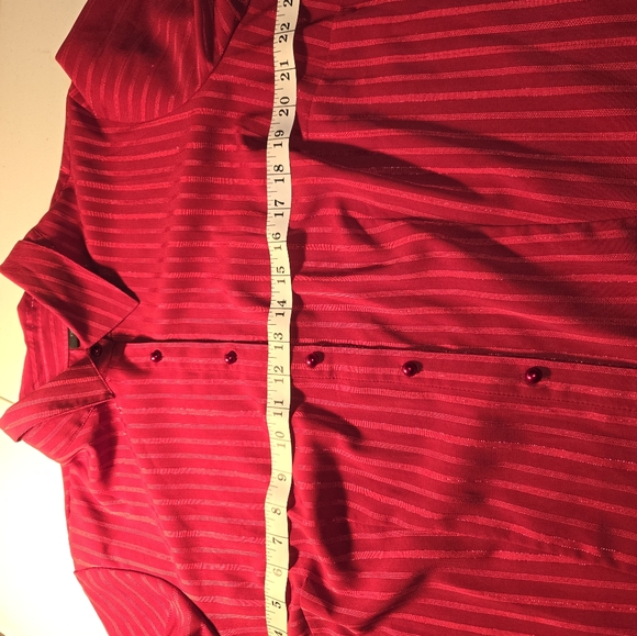 Womens East 5th Red Striped Metallic  Long Sleeve Button Down Fitted Shirt 2XL - Picture 6 of 8